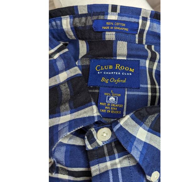 Club Room by Charter Club Big Oxford Button Up Long Sleeve Shirt Size Large - Picture 4 of 4